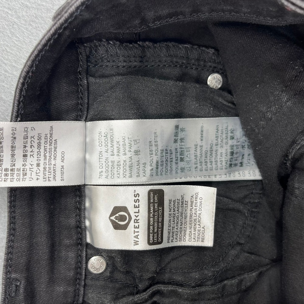 Levis 721 High Rise Skinny Jeans Womens 28 Black Denim Pants‎ - Picture 5 of 13